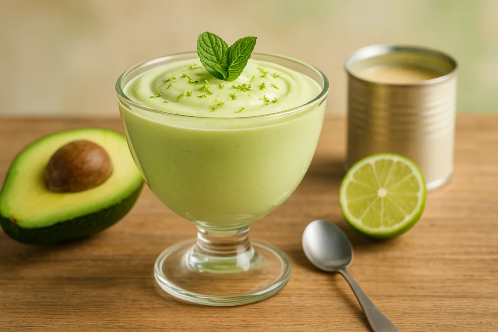 Creme de abacate com leite condensado.