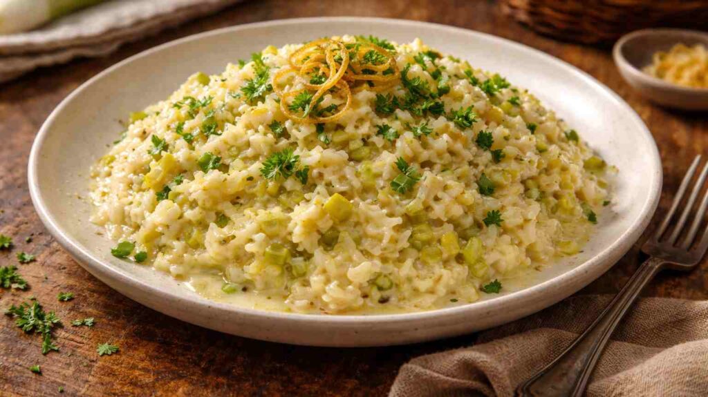 Arroz com alho-poró