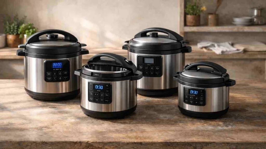 4 modelos da panela de pressão elétrica Electrolux.