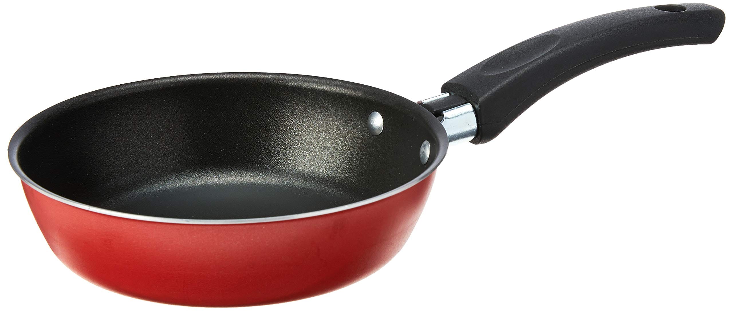 Frigideira Dona Chefa para Ovos - Vermelha com cabo preto.